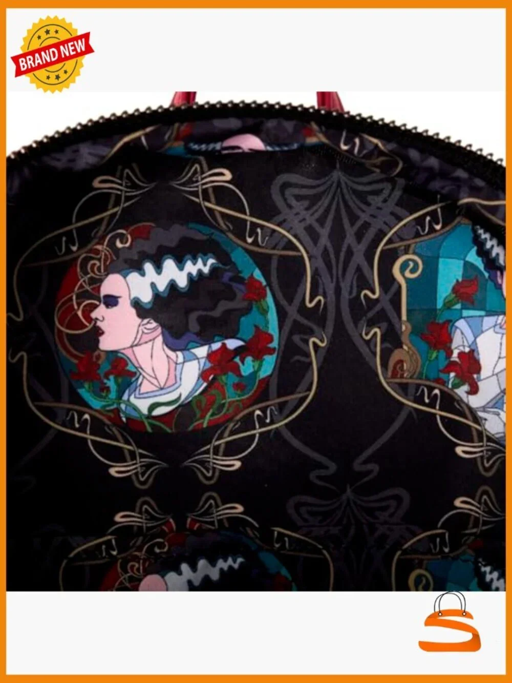 Vegan Leather Mini Backpack with Strap - Universal Monsters